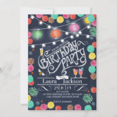 お祭り気分満載の夏のイルミネーション誕生日パーティー 招待状 (正面)