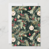 お祭り気分満載の赤いオーナメント交換ハolidayパーティー 招待状 (裏面)