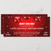 お祭り気分満載の赤いクリスマスギフト券 (正面/裏面)