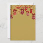 お祭り気分満載の赤いホリデーパーティー招待状 招待状 (裏面)