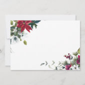 お祭り気分満載の赤いポインセチアのクリスマス パーティー 招待状 (裏面)