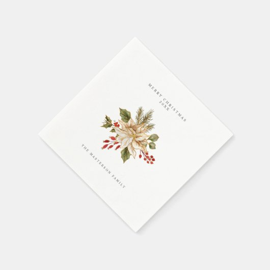 お祭り気分満載の ホリーデコレーション 楽しいクリスマスを! スタンダードカクテルナプキン (角)