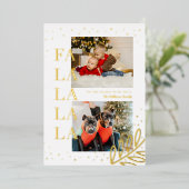 お祭り気分満載のFaLaLaLaLaクリスマス ホリデーカード 箔シーズンカード (立ち正面)