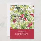 お祭り的なホリーデザインの水彩カード シーズンカード (正面)
