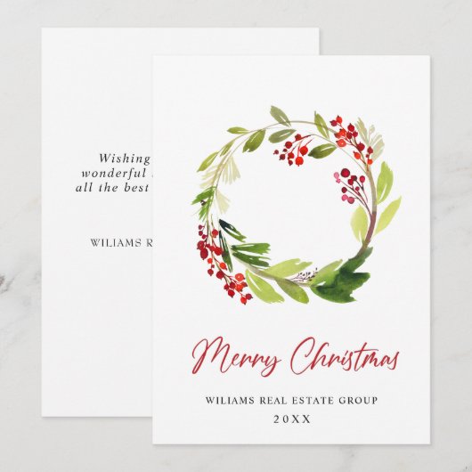 お祭り的なホリーワreath クリスマス 法人挨拶 (正面/裏面)