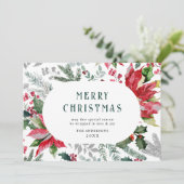 お祭り的なポインセチアのクリスマス ミストレットの写真 シーズンカード (スタンド正面)