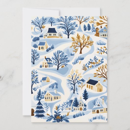 お祭り的な冬の風景のクリスマスカード シーズンカード (正面)