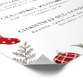 お祭り的な水彩フレームのクリスマスパーティードリンク ポスター (角)