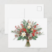お祭り的な水彩画のホリデー・ブーケ シーズンポストカード (正面/裏面)