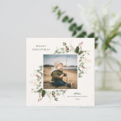 お祭り的な葉のフラットホリデー写真カード シーズンカード (スタンド正面)