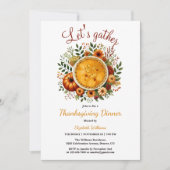 お祭り素朴感謝祭ディナーを集めよう 招待状 (正面)