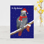 お祭り羽毛（夫） カード (黄色い花)