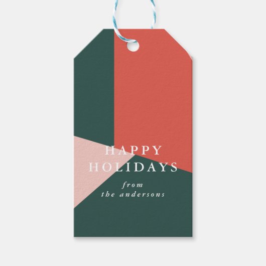 お祭り色ブロッククリスマスギフトタグ ギフトタグ (正面)