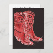 お祭り西部カウボーイブーツパーティー招待状 招待状 (正面/裏面)