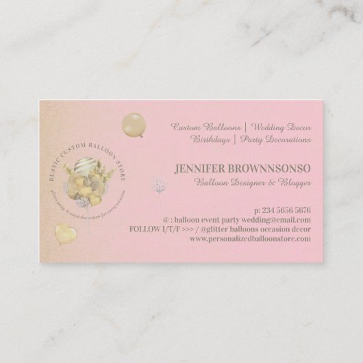 お祭り風船 ラスティックゴールド パーティー イベントプランナー 名刺 (裏面)