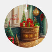 お祭り飾の部屋伝統的、クリスマス –  ガラスオーナメント (裏面)