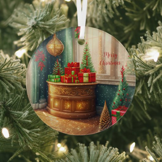 お祭り飾の部屋伝統的、クリスマス –  ガラスオーナメント (インサイチュ)