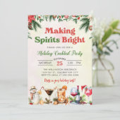 お祭り カクテル 水彩 クリスマス パーティー 招待状 (スタンド正面)