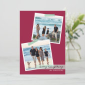 お祭り ストライプ テープ - V2 - フォト ホリデー フラット カード (スタンド正面)