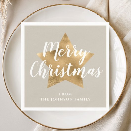お祭り タウペ ゴールド スター クリスマス スタンダードカクテルナプキン