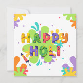 お祭り ハッピー ホリ カラフル ペイント スプラッシュ 招待状 (裏面)