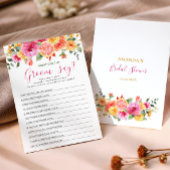 お祭り ブライト フラワーズ シトラス ブライダル シャワー ゲーム 招待状