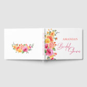 お祭り ブライト フラワーズ スライス シトラス ブライダル シャワー ゲストブック (全面)