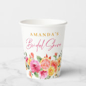 お祭り ブライト フラワーズ スライス シトラス ブライダル シャワー 紙コップ (裏面)