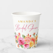 お祭り ブライト フラワーズ スライス シトラス ブライダル シャワー 紙コップ (正面)