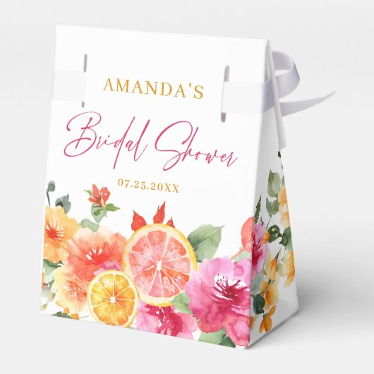 お祭り ブライト フラワーズ スライス 柑橘類 ブライダル シャワー フェイバーボックス (裏面サイド)