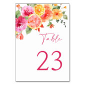 お祭り ブライト フラワーズ フローラル シトラス ブライダル シャワー テーブルナンバー (裏面)