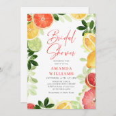 お祭り ブライト フローラル シトラス スライス ブライダル シャワー 招待状 (正面/裏面)