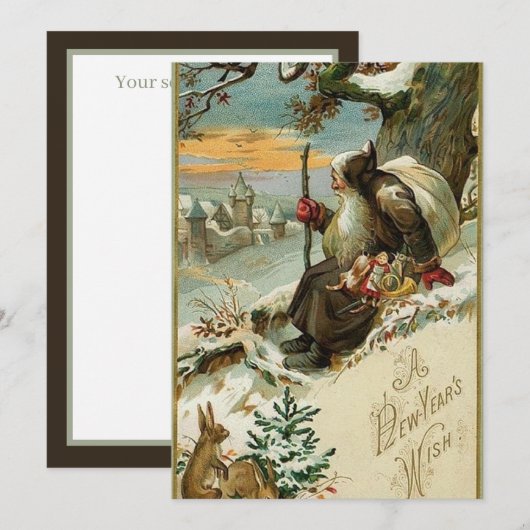 お祭り ヴィンテージ 新年 ノートカード (正面/裏面)