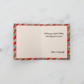 お祭り 赤いストライプ 松の木の松ぼっくり クラフト ホリデー シーズンカード (内部)