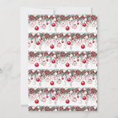 お祭り 赤と白のオーナメント ビーズ ホリデーパーティー 招待状 (裏面)