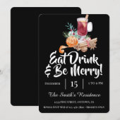 お祭り 食べて飲んで楽しく！ 招待状 (正面/裏面)