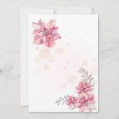 お空白の客様のピンクのスノーフレークを追加 招待状 (正面)