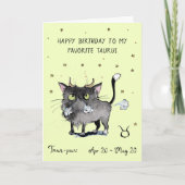 お笑いおうし座カード 十二星座ねこちゃん 占い カード (正面)