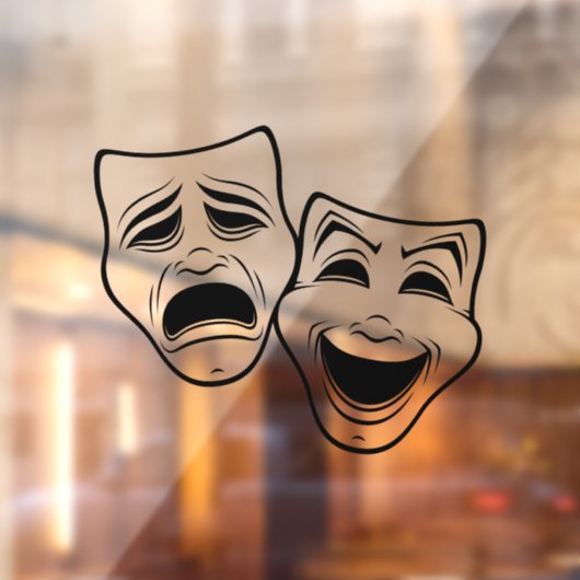 お笑いと悲劇劇場が黒線を覆う ウィンドウサイン (シート2)