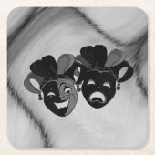 お笑いと悲劇劇場、ジェスター・マスク・シルバー スクエアペーパーコースター (正面)