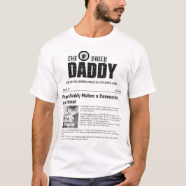 お笑いパパのニュース見出しが躍る 'Dad Daily News' Tシャツ