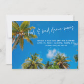 お笑いビーチウェディング写真 Save the Date セーブザデート (正面)