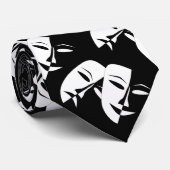 お笑い/悲劇シアターマスク黒 ネクタイ (ロール)