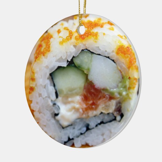 お米のクリスマスおもしろい寿司 セラミックオーナメント (左)