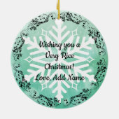 お米のクリスマスおもしろい寿司 セラミックオーナメント (裏面)