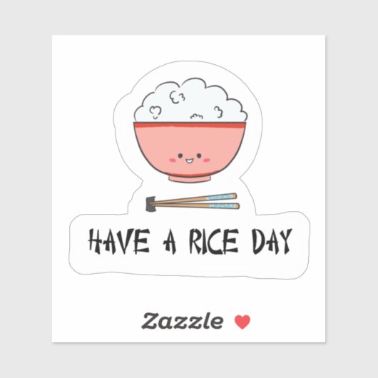 お米の日を過ごすかわいいアジアのフードプリンかわいい シール (シート)