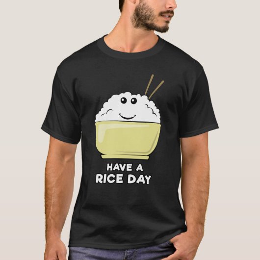 お米の日を過ごす – パおもしろいンデザイン Tシャツ (正面)