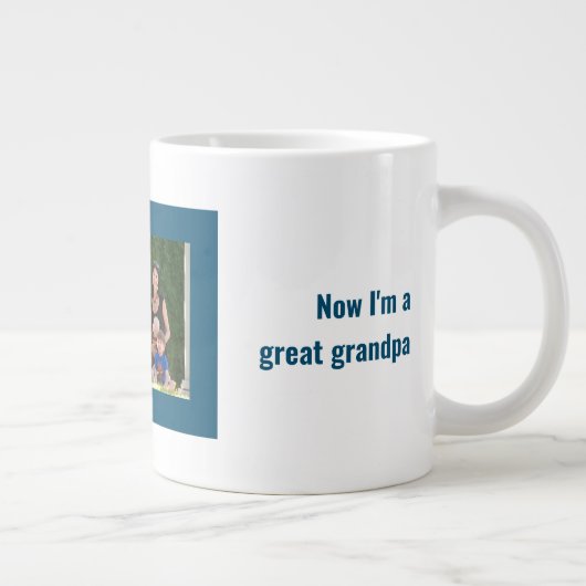 お素晴らしじいちゃん家族の写真 ジャンボコーヒーマグカップ (右)