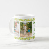 お素晴らしじいちゃん素晴らしは3フォトグリーン縁ど コーヒーマグカップ (正面左)