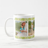 お素晴らしじいちゃん素晴らしは3フォトグリーン縁ど コーヒーマグカップ (左)